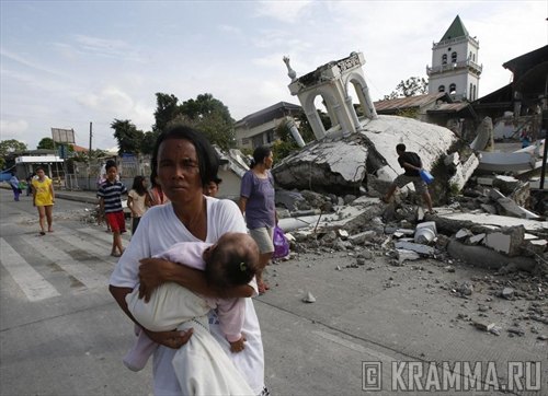 На филиппинском острове Бохоль произошло крупное землетрясение
